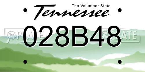 028B48 Tennessee License Plate