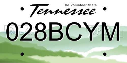028BCYM Tennessee License Plate