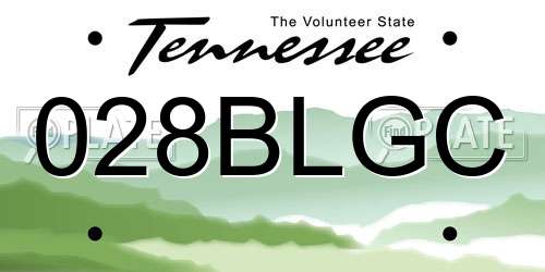 028BLGC Tennessee License Plate
