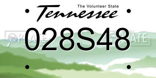 028S48 Tennessee License Plate