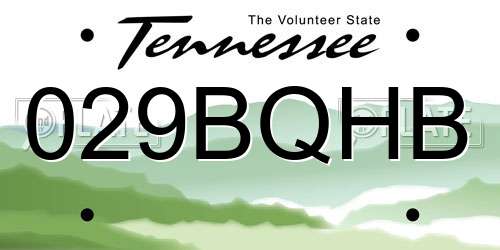 029BQHB Tennessee License Plate