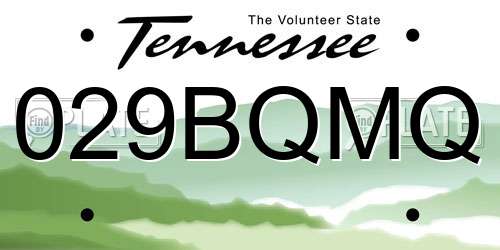 029BQMQ Tennessee License Plate