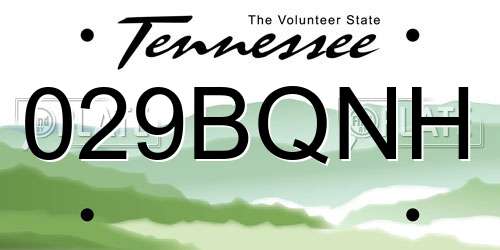 029BQNH Tennessee License Plate