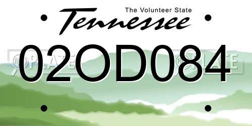 02OD084 Tennessee License Plate