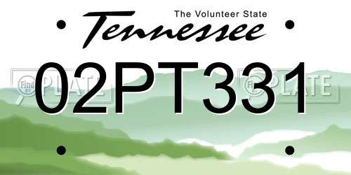 02PT331 Tennessee License Plate