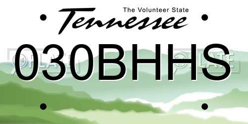 030BHHS Tennessee License Plate