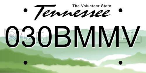 030BMMV Tennessee License Plate