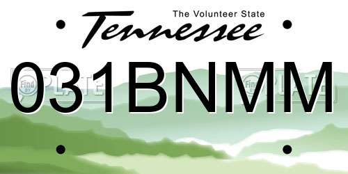 031BNMM Tennessee License Plate