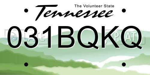 031BQKQ Tennessee License Plate