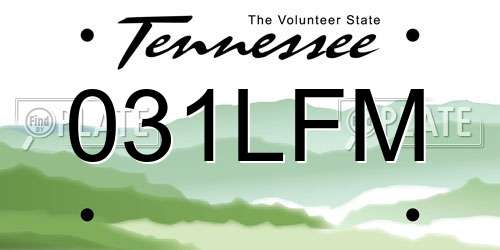 031LFM Tennessee License Plate