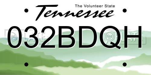 032BDQH Tennessee License Plate