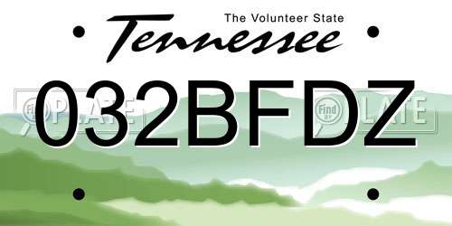 032BFDZ Tennessee License Plate