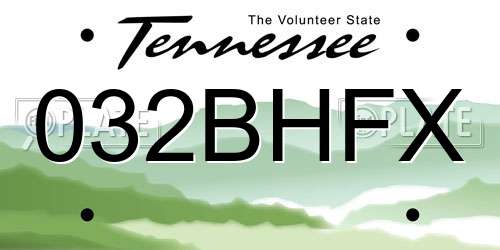 032BHFX Tennessee License Plate