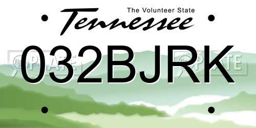 032BJRK Tennessee License Plate