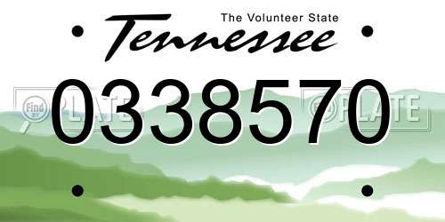0338570 Tennessee License Plate