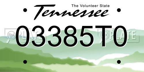 03385T0 Tennessee License Plate
