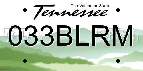 033BLRM Tennessee License Plate