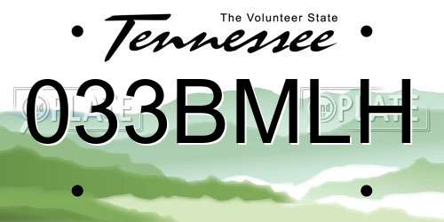 033BMLH Tennessee License Plate