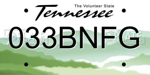 033BNFG Tennessee License Plate