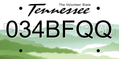 034BFQQ Tennessee License Plate