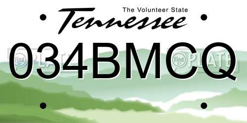 034BMCQ Tennessee License Plate
