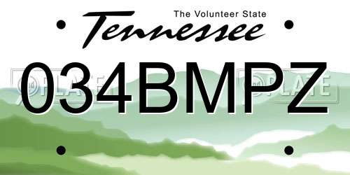 034BMPZ Tennessee License Plate