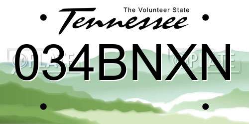 034BNXN Tennessee License Plate