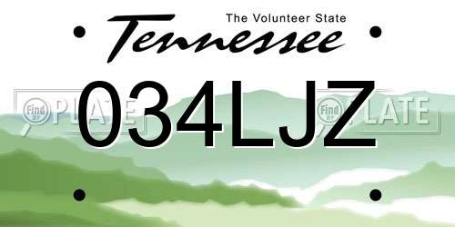034LJZ Tennessee License Plate