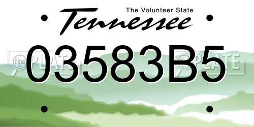 03583B5 Tennessee License Plate