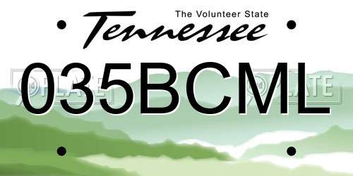 035BCML Tennessee License Plate