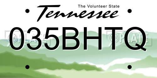035BHTQ Tennessee License Plate