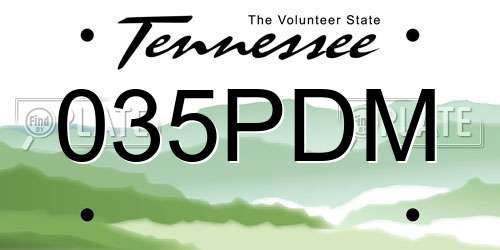 035PDM Tennessee License Plate