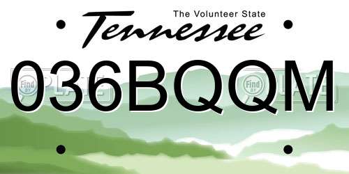 036BQQM Tennessee License Plate