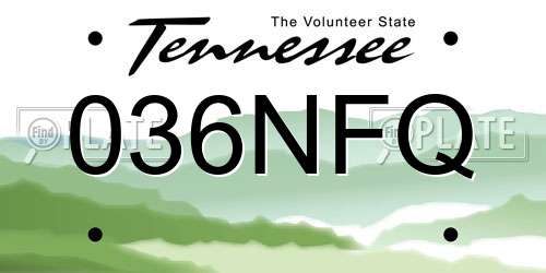 036NFQ Tennessee License Plate