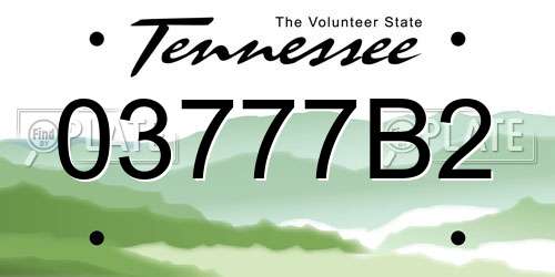 03777B2 Tennessee License Plate