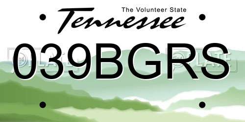 039BGRS Tennessee License Plate
