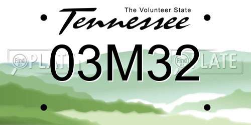 03M32 Tennessee License Plate