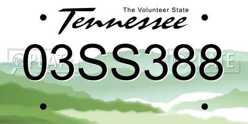 03SS388 Tennessee License Plate