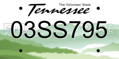 03SS795 Tennessee License Plate