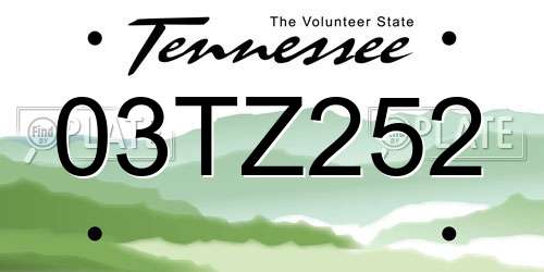 03TZ252 Tennessee License Plate