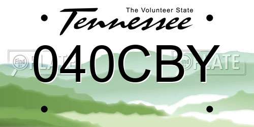 040CBY Tennessee License Plate