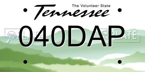 040DAP Tennessee License Plate