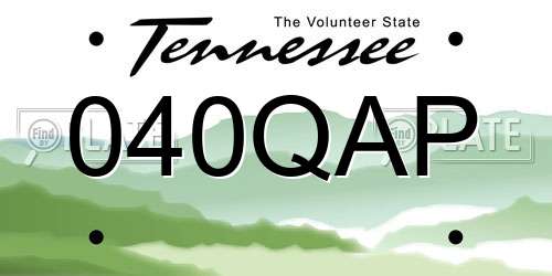 040QAP Tennessee License Plate