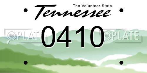 0410 Tennessee License Plate