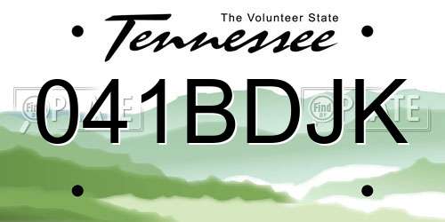 041BDJK Tennessee License Plate