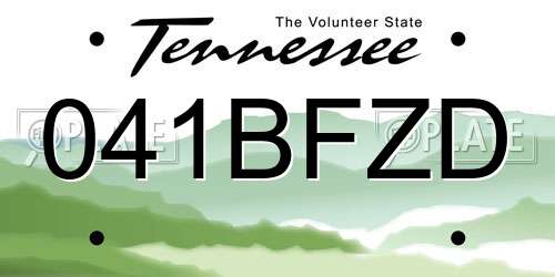 041BFZD Tennessee License Plate