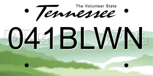 041BLWN Tennessee License Plate
