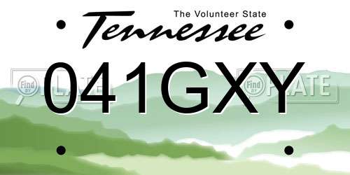 041GXY Tennessee License Plate
