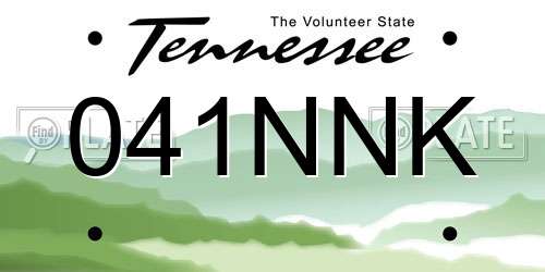 041NNK Tennessee License Plate