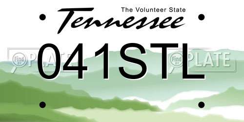 041STL Tennessee License Plate